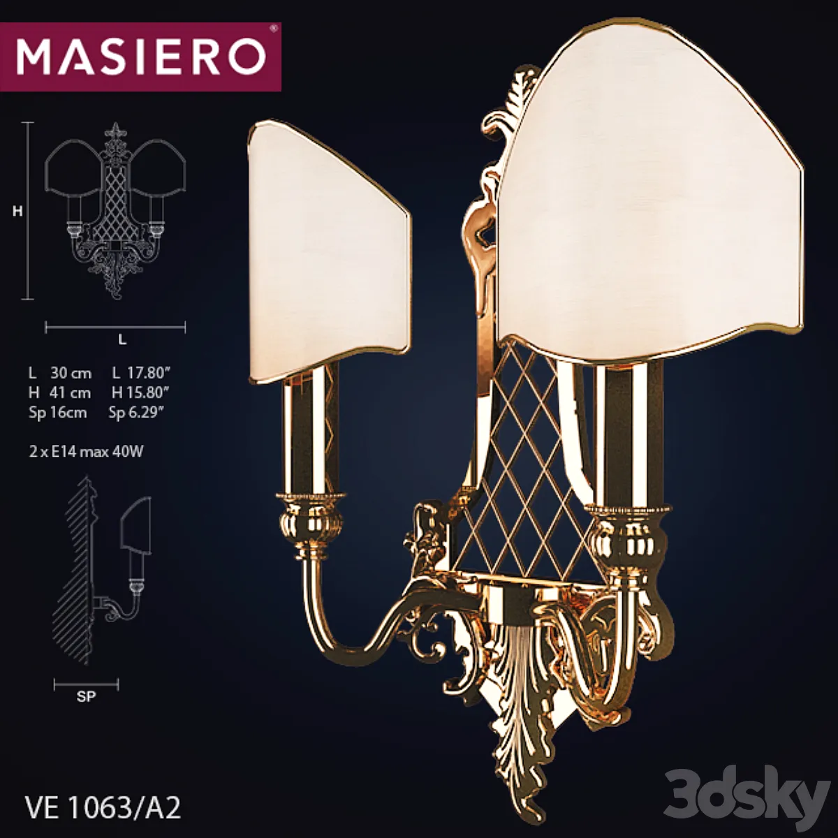 Masiero ve 1063 - A2 - Wall light - 3D model