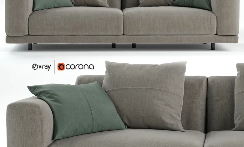 Nevyll sofa by Diter italia 230x106 cm - Sofa - 3D model