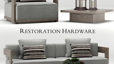 Restoration Hardware Milano teak sofa