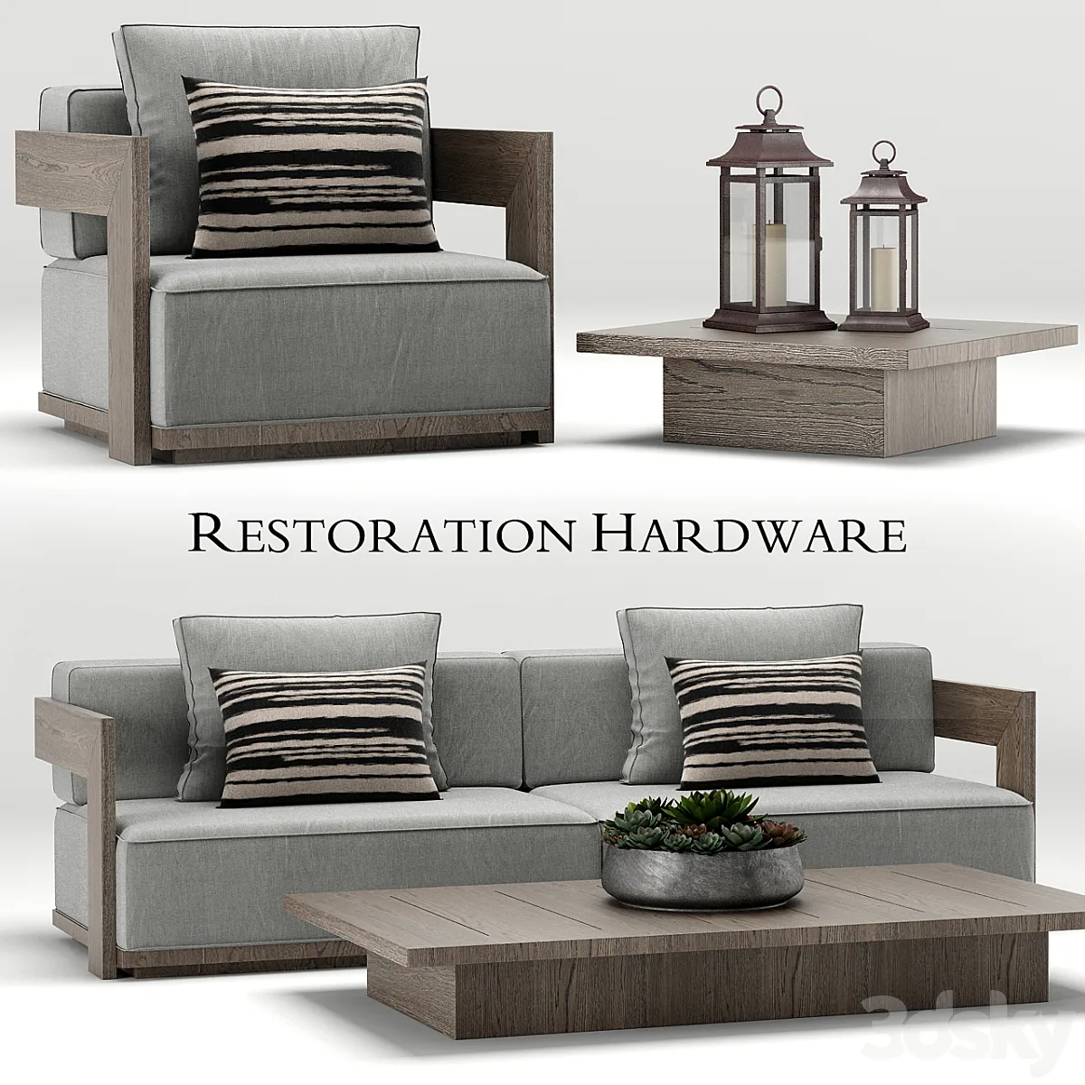 Restoration Hardware Milano teak sofa