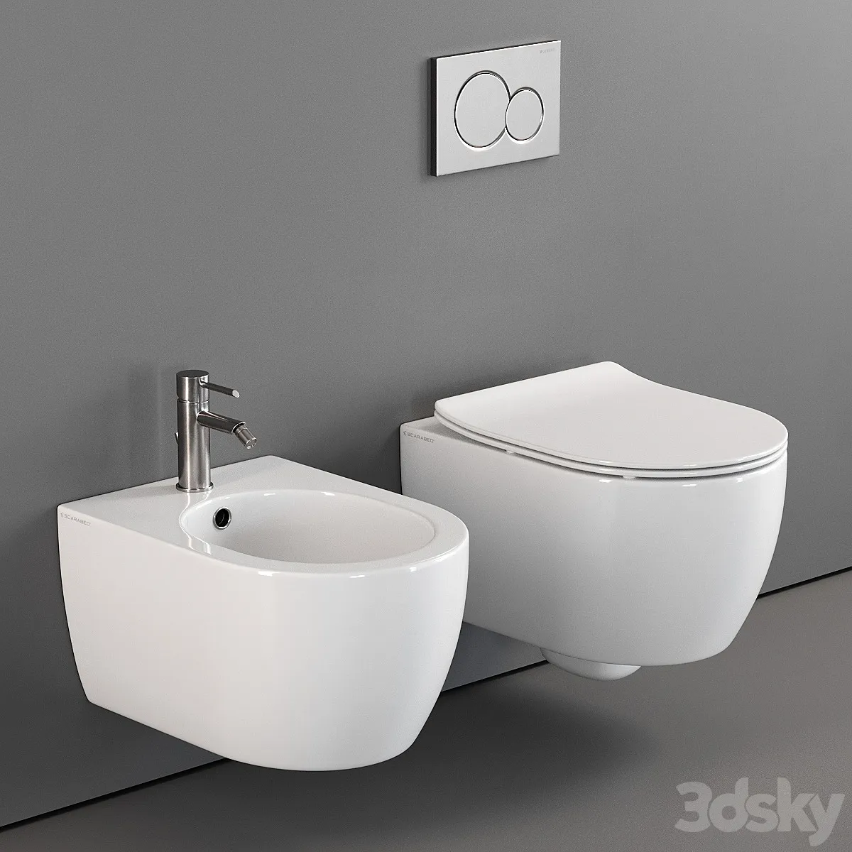 Scarabeo Ceramiche Moon Wall-Hung WC - Toilet and Bidet - 3D model