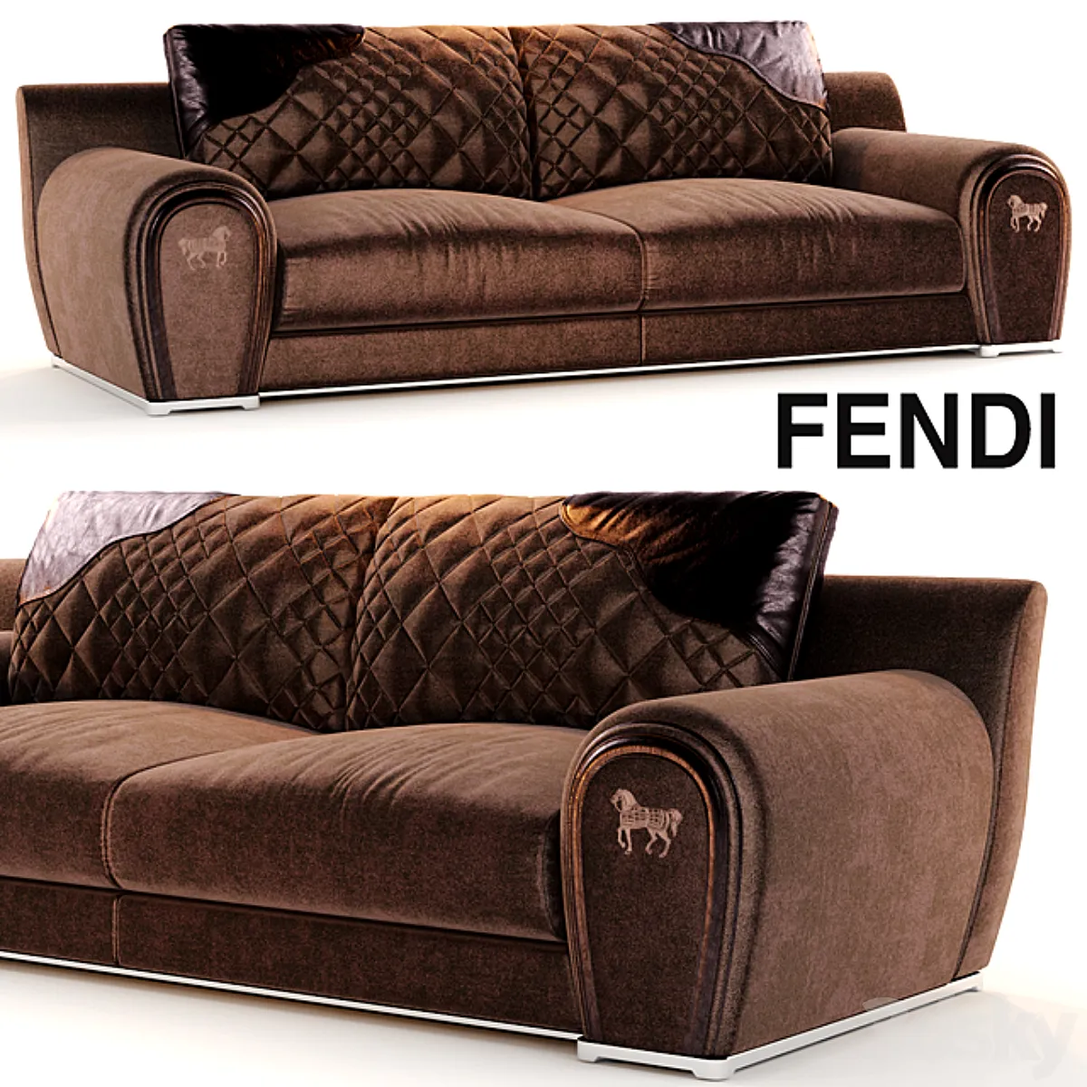 3dsky - Sofa VARENNE fendi - Sofa - 3D model
