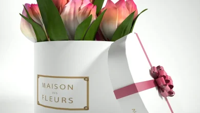3dsky - Tulips in a gift box - Bouquet - 3D model