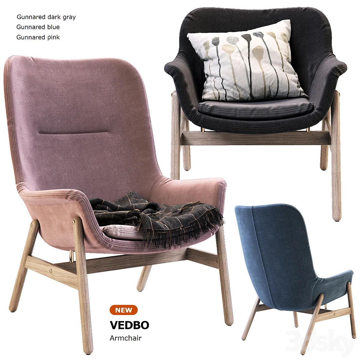 3dsky - VEDBO IKEA - IKEA VEDBOO - Arm chair - 3D model