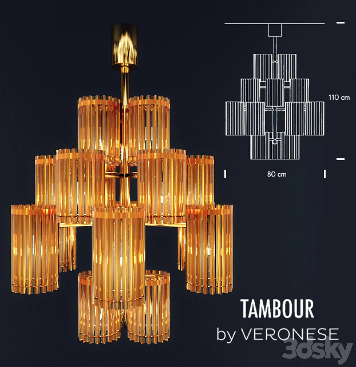 3dsky - Veronese - Tambour - Pendant light - 3D model
