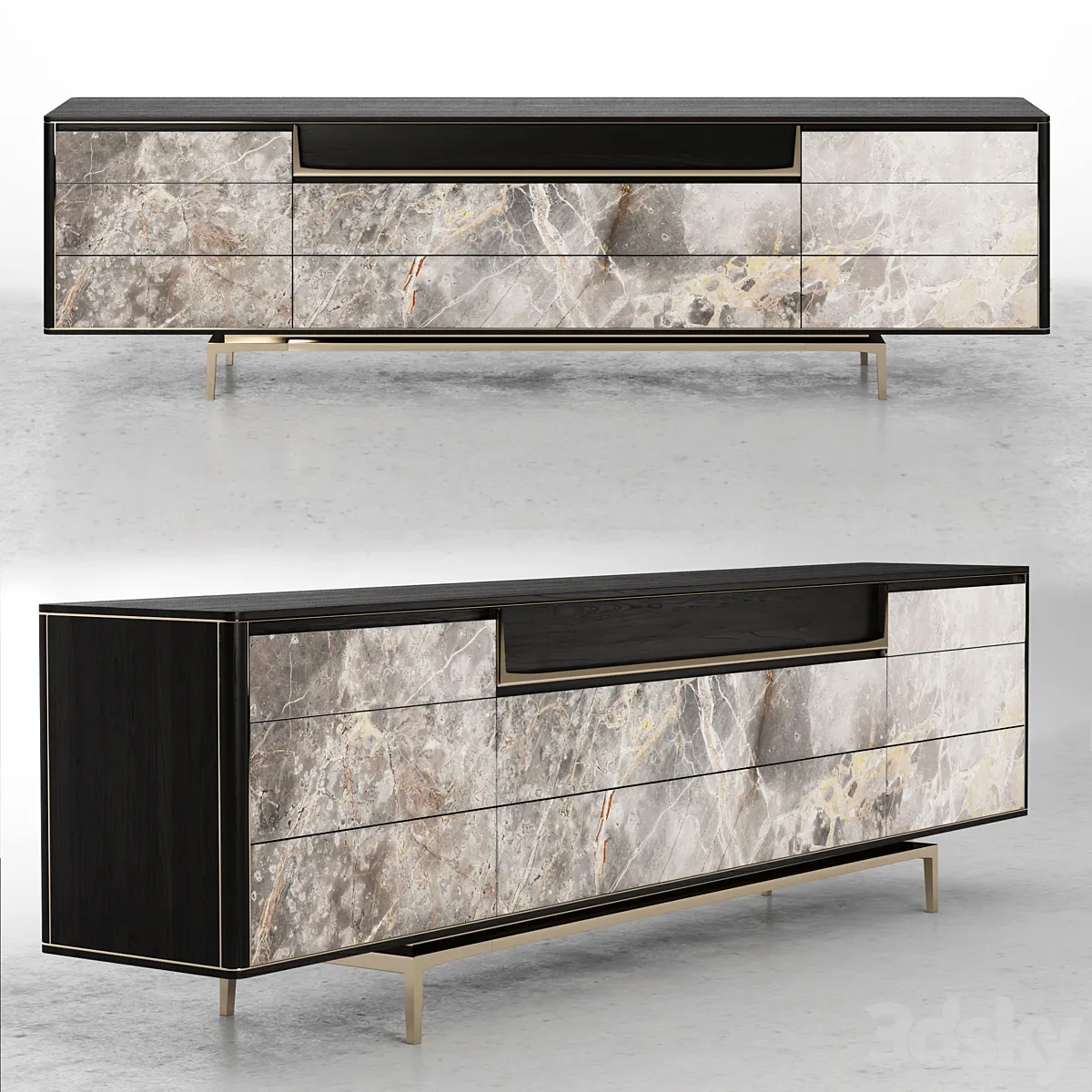 3dsky - Visionnaire BARNEY Lacquered sideboard