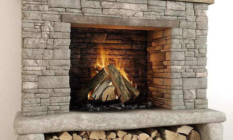 3dsky - Stone fireplace