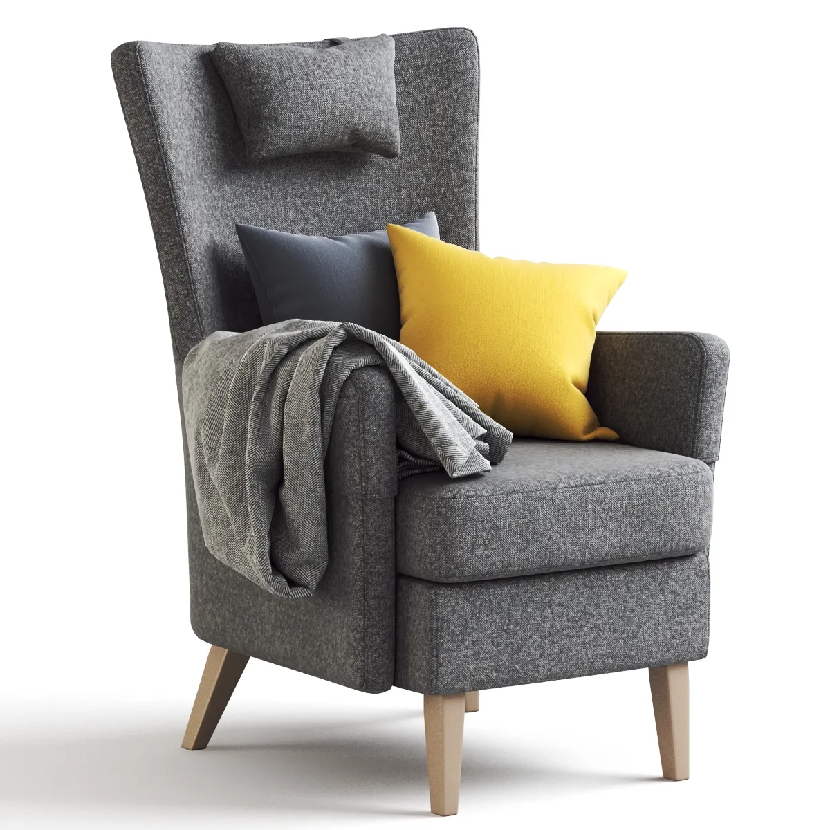 Dark Gray Armchair OMTANKSAM IKEA - Arm chair - 3D model