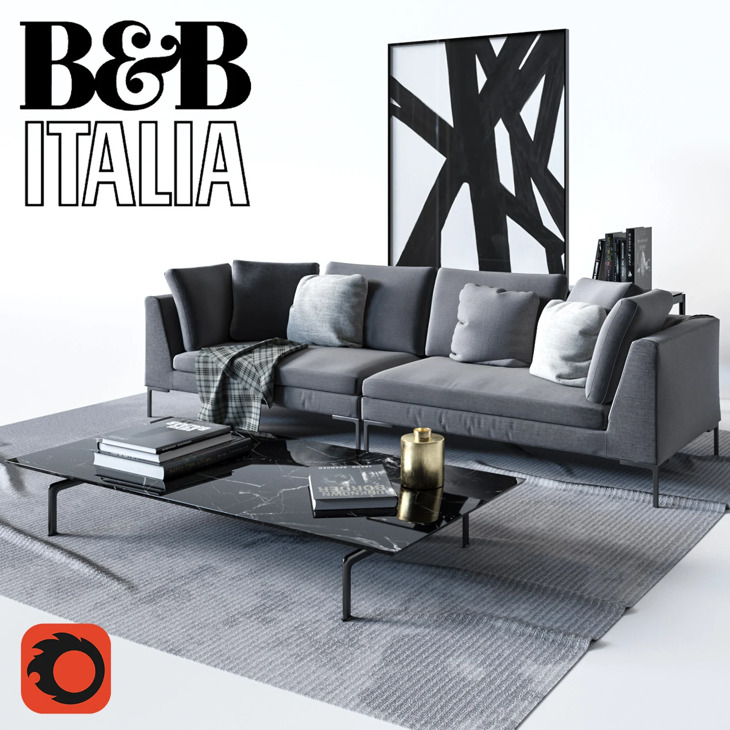 3dsky – B & B Italia Sofa Charles 3d model download