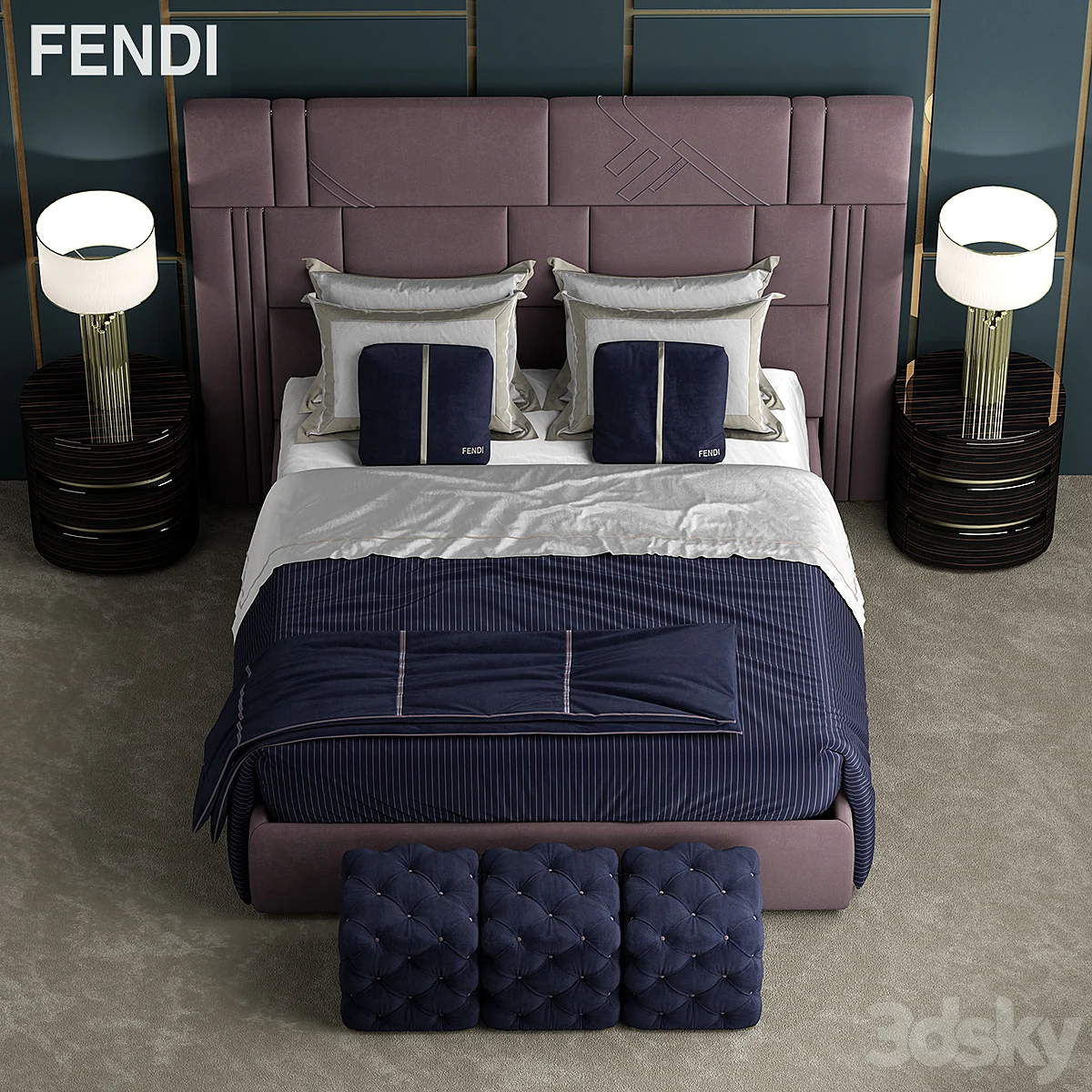 3dsky – Bed fendi Nabucco Bed download 3d models