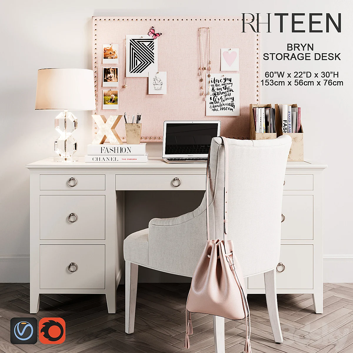 3dsky – Bryn Storage Desk downlaod 3d models