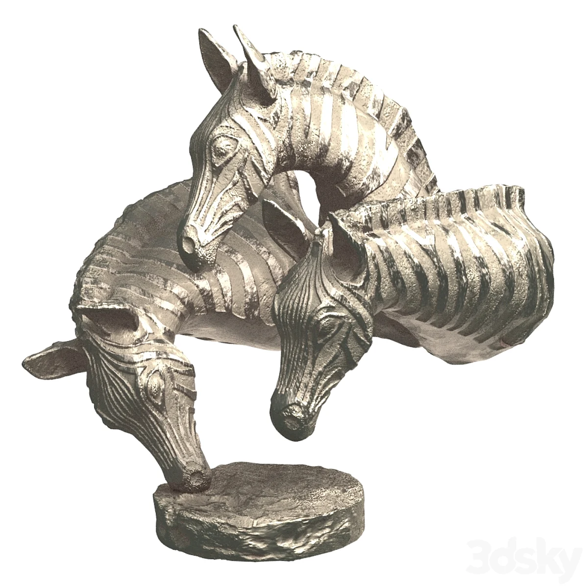 3dsky – Hi Poly Sculpture of a Zebra