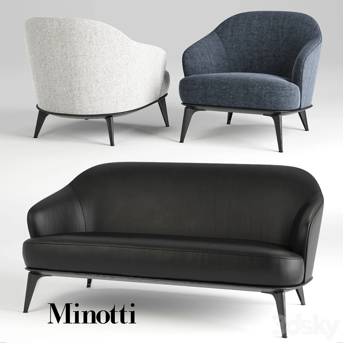 3dsky – Sofa and chair minotti leslie download