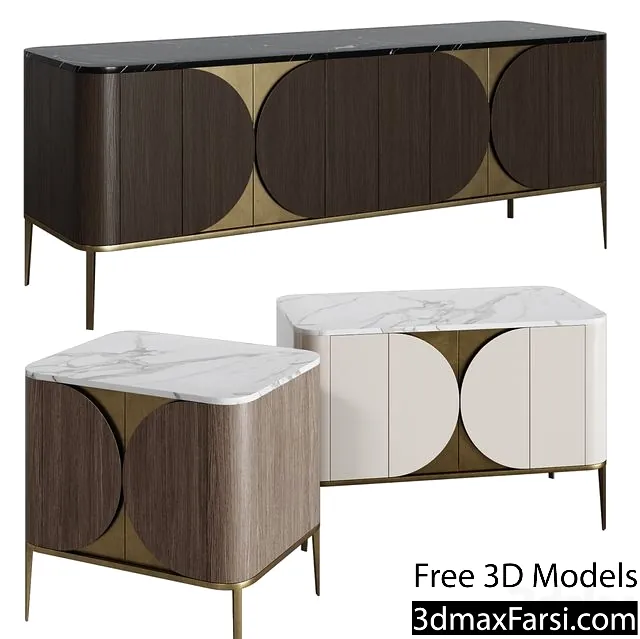 3dsky – Art Deco Chest Of Drawers And Bedside 06 download 3d models free