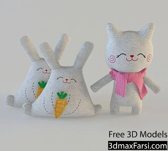 3dsky – Cat and bunnies 3d models download