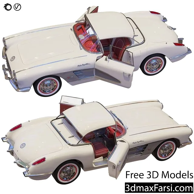 3dsky – Chevrolet Corvette Coupe 1960 With A Roof 3d models