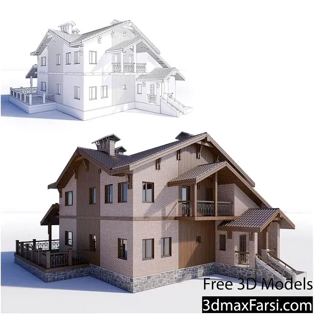 3dsky – Cottage 003 (House-Brick) 3d models download