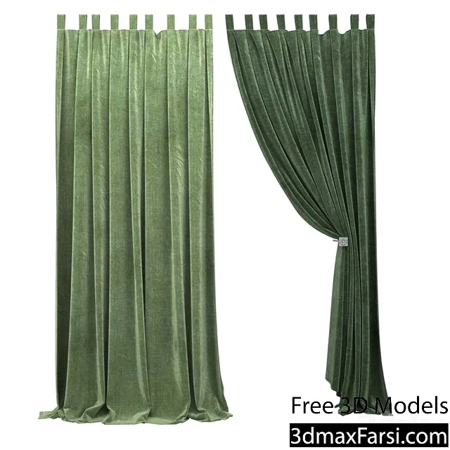 3dsky – Curtain -047 (green fabric) 3d models download