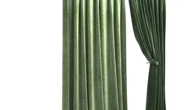 3dsky – Curtain -047 (green fabric) 3d models free