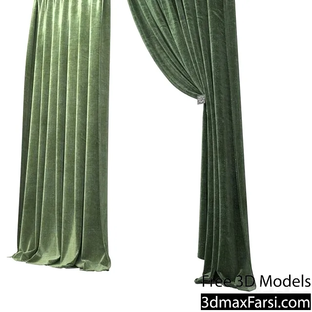 3dsky – Curtain -047 (green fabric) 3d models download