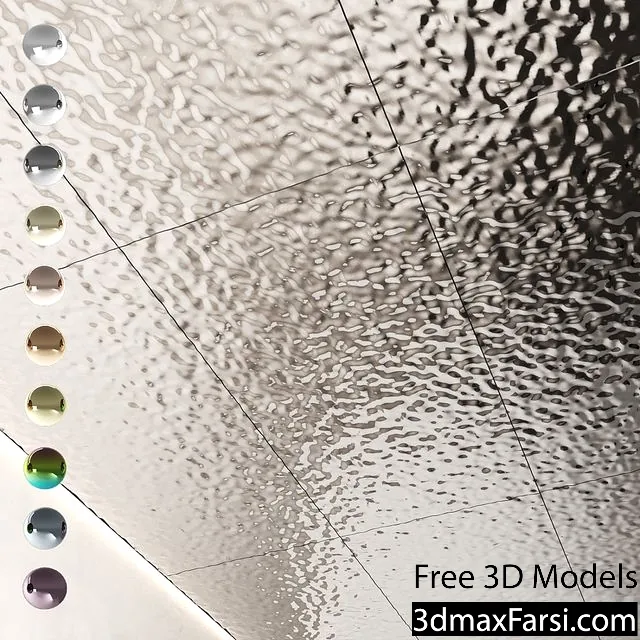 3dsky – Decorative steel sheets with water ripples 01 3d models download