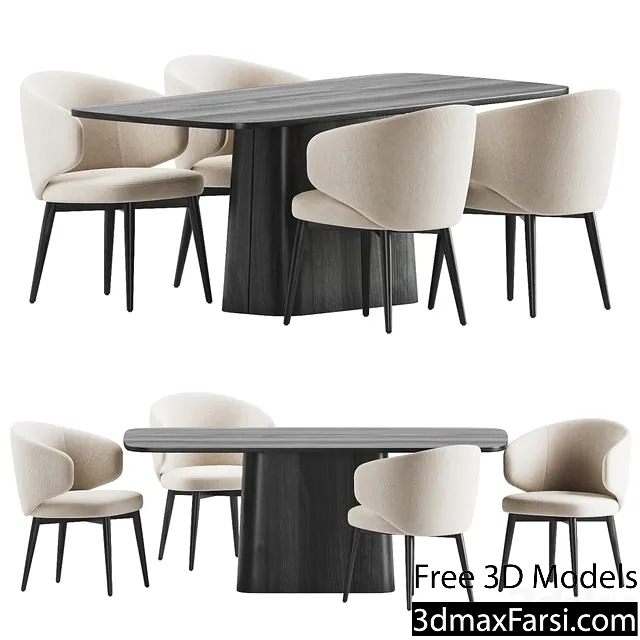 3dsky – Dining Set 31 (Fargo chair by Skdesign, table Boss) 3d models download
