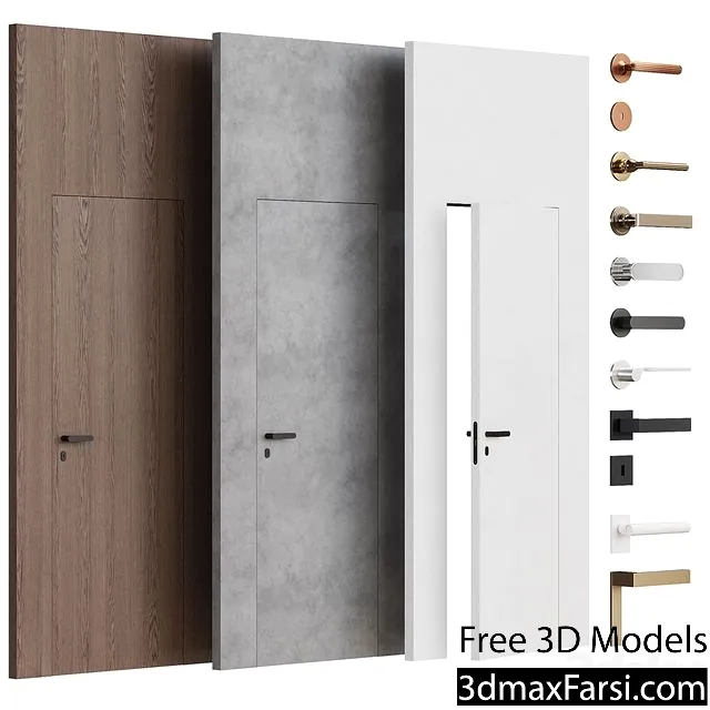3dsky – Flush-mounted doors with fittings 3d models download