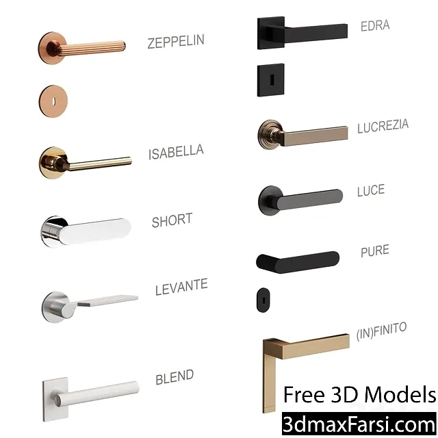 3dsky – Flush-mounted doors with fittings3d models free