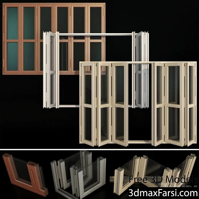 3dsky – Folding stained Glass Aluminum Doors 3d models download