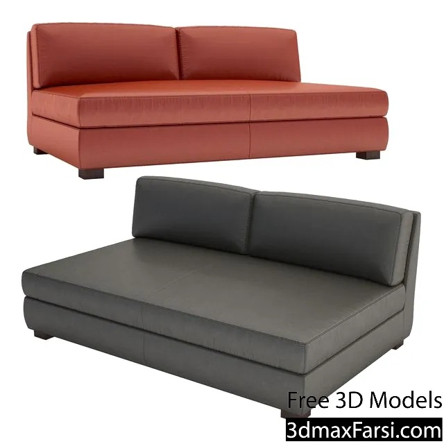 3dsky – Hayden Leather Armless Sofa 3d models download