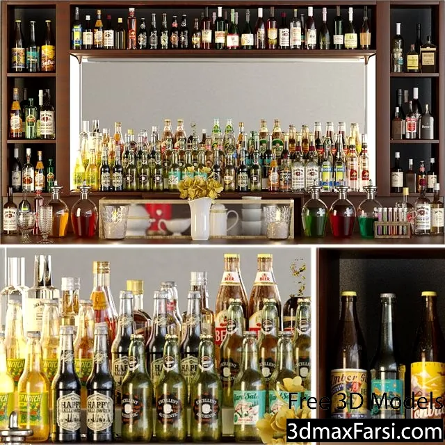 3dsky – Huge bar with alcohol. Pub3d models download