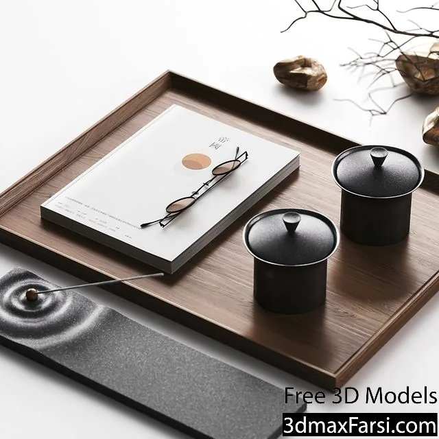 3dsky – Japandi decorative set 3d models free