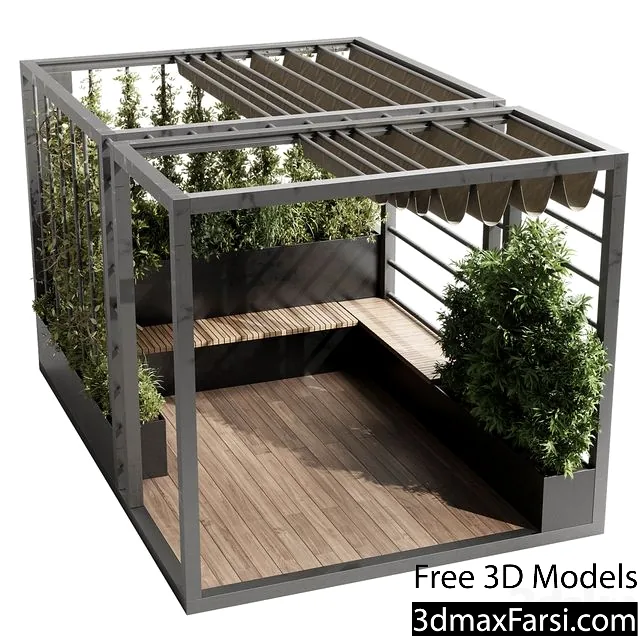 3dsky – Landscape Furniture With Pergola And Roof Garden 09 3d models download