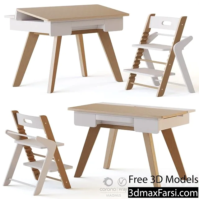 3dsky – Mimiloona Magnus childrens table and chair 3d models download