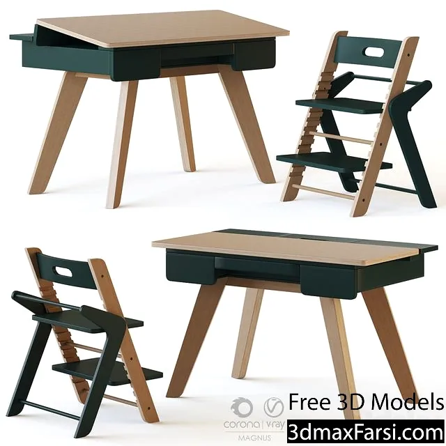 3dsky – Mimiloona Magnus childrens table and chair 3d models free