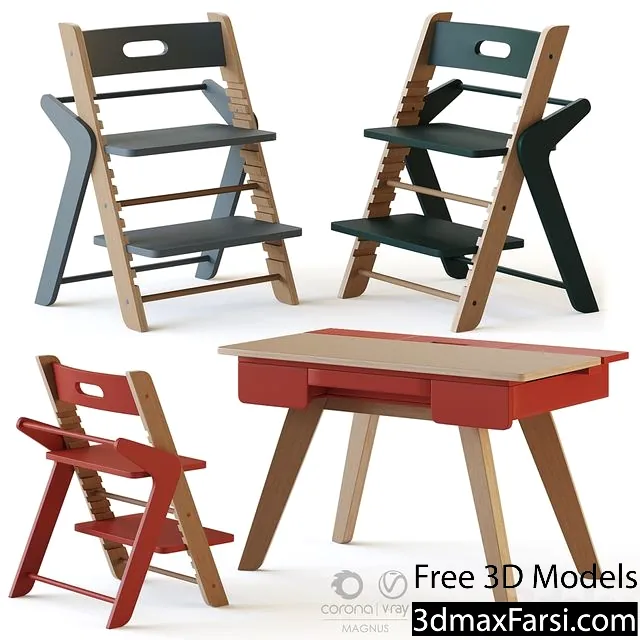 3dsky – Mimiloona Magnus childrens table and chair 3d download