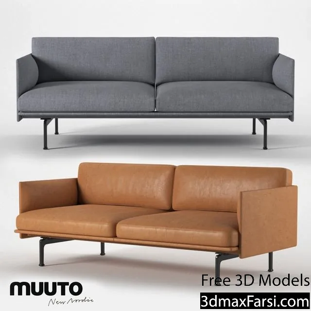 3dsky – Muuto outline series sofa 170 3d models download