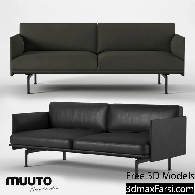 3dsky – Muuto outline series sofa 170 3d models free