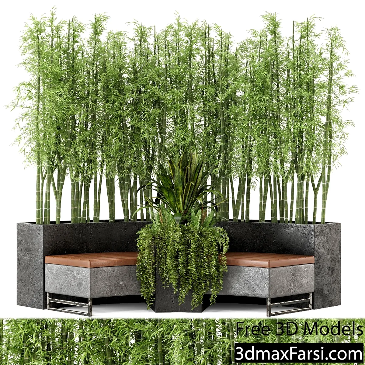 3dsky – Outdoor Garden Set Bush And Tree Garden Set 68 3d models download