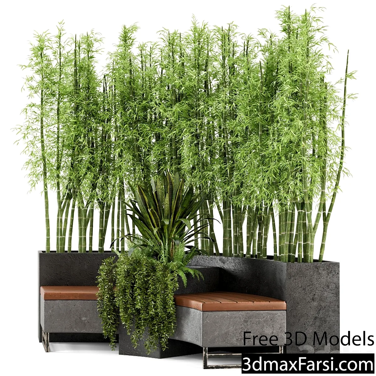 3dsky – Outdoor Garden Set Bush And Tree Garden Set 68 3d models