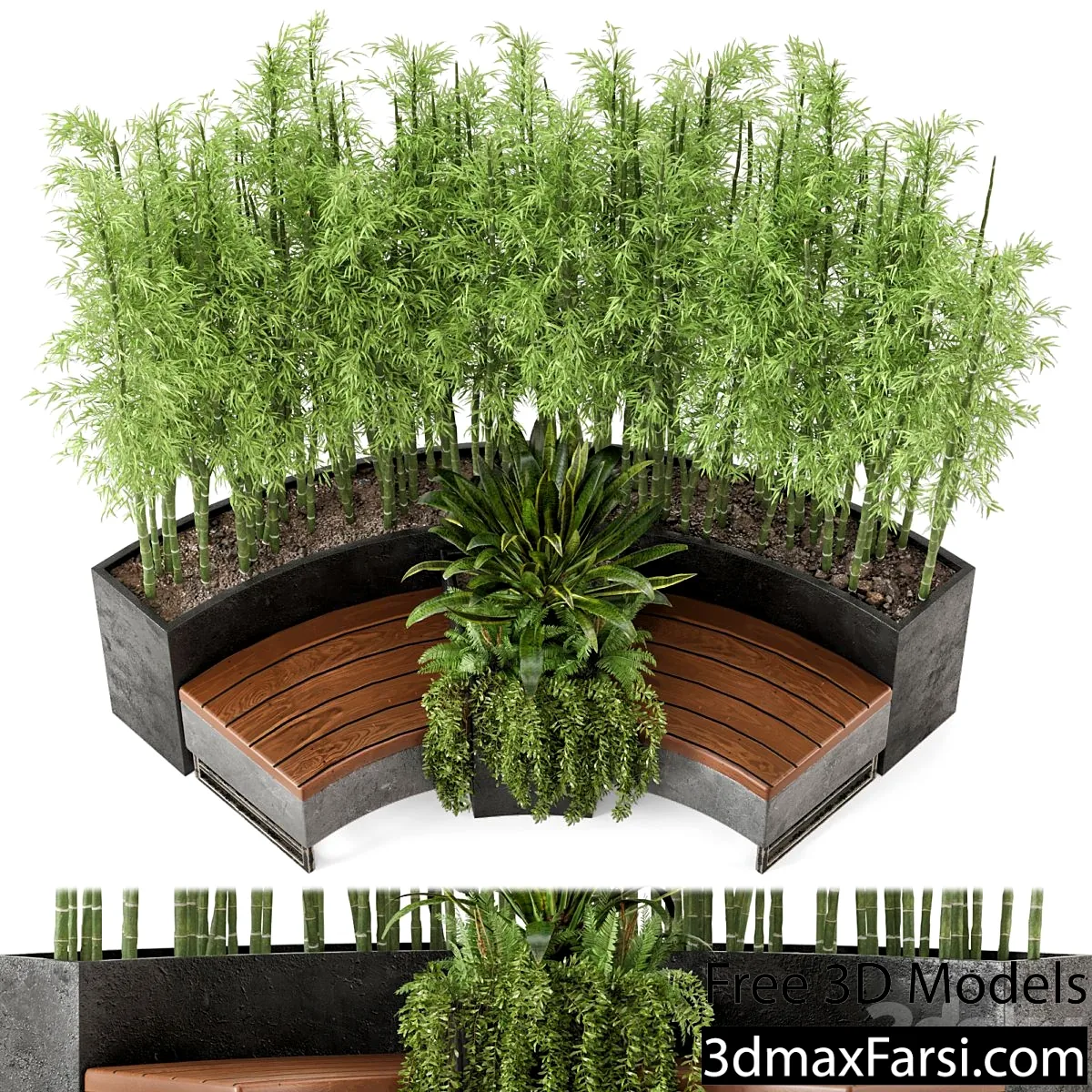3dsky – Outdoor Garden Set Bush And Tree Garden Set 68 3d models free
