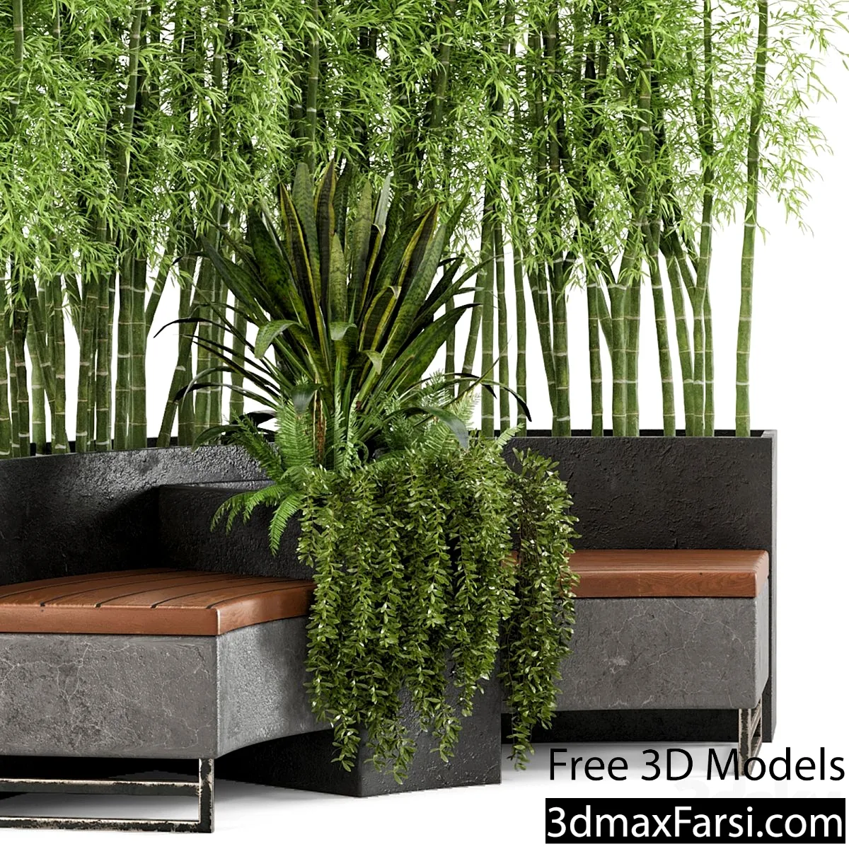 3dsky – Outdoor Garden Set Bush And Tree Garden Set 68 3d models download