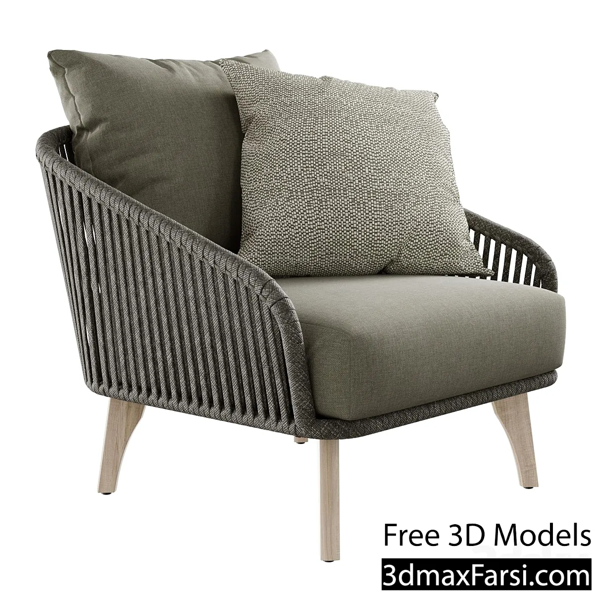 3dsky – Outdoor Garden Wicker Woven Armchair 4so Santander Chair 3d models download
