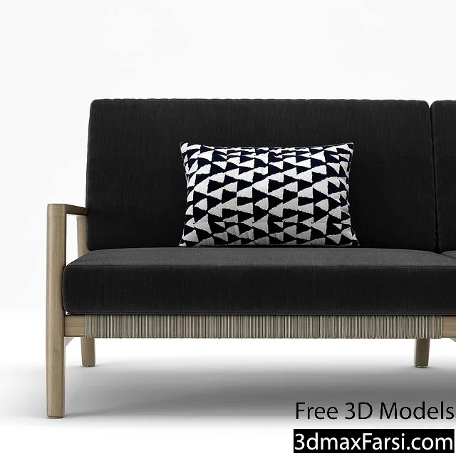3dsky – RH Outdoor Mesa teak sofa 3d models download