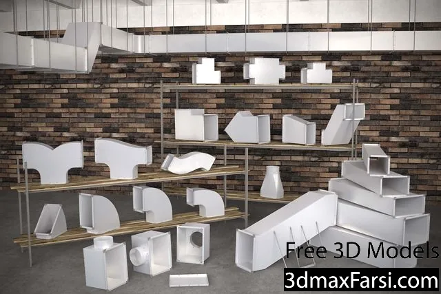 3dsky – Rectangular duct (duct ventilation) 3d models download
