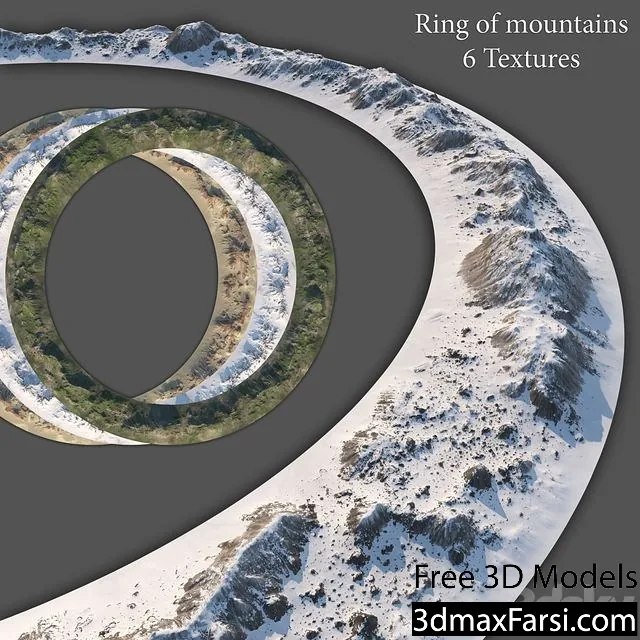 3dsky – Ring of mountains + 6 Textures 3d models download