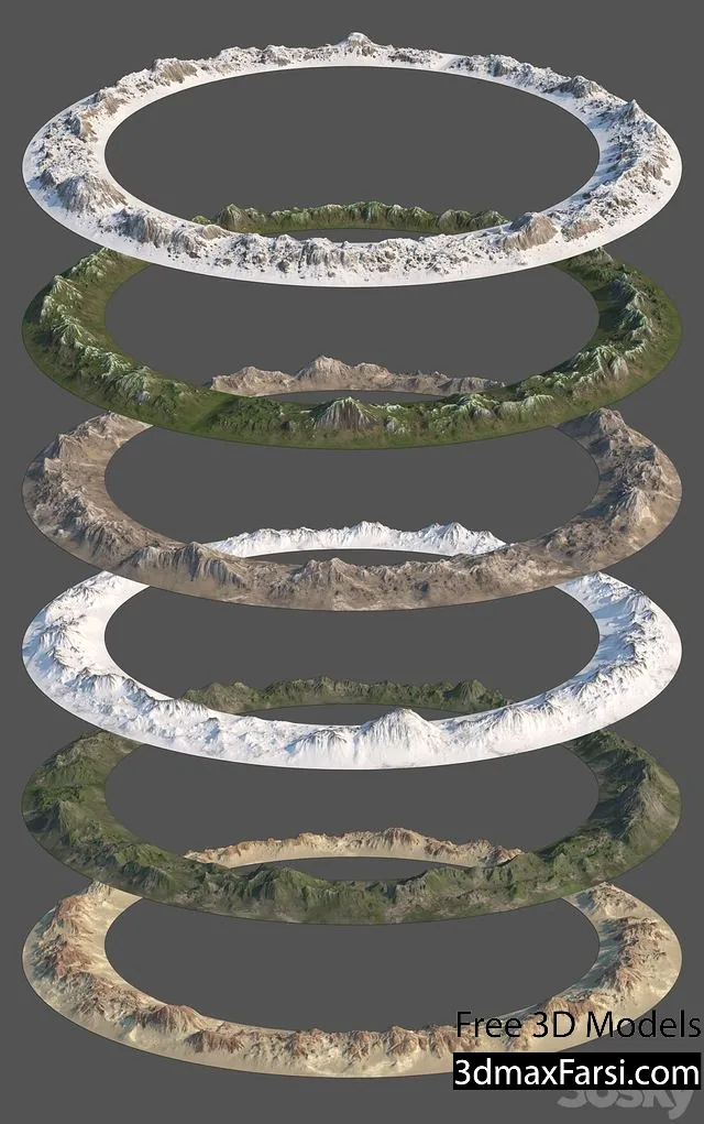 3dsky – Ring of mountains + 6 Textures 3d download