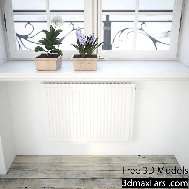 3dsky – Set classical arched windows with decor 3d models