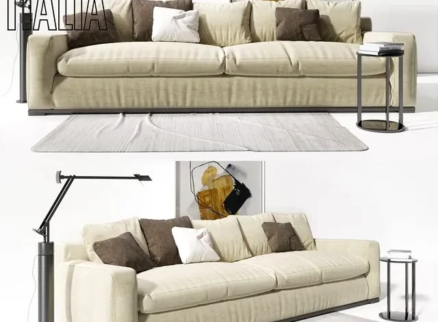 3dsky – Sofa B & B Italia Imprimatur with pillows 3d models download