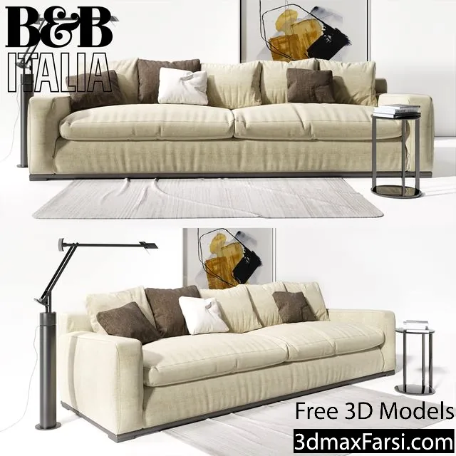 3dsky – Sofa B & B Italia Imprimatur with pillows 3d models download